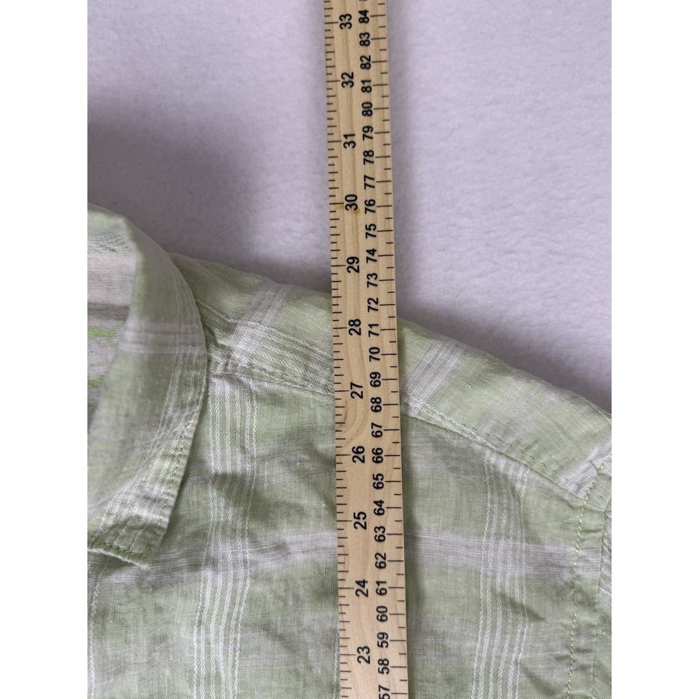 Tommy Bahama Men's‎ Green Plaid Button Up Camp Shirt Size L Large 100% Linen - Picture 4 of 7